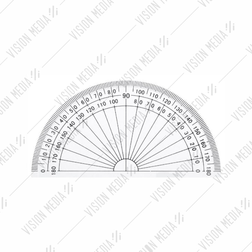 PLASTIC PROTRACTOR RULER (180 DEGREE) | Vision Media Supplies