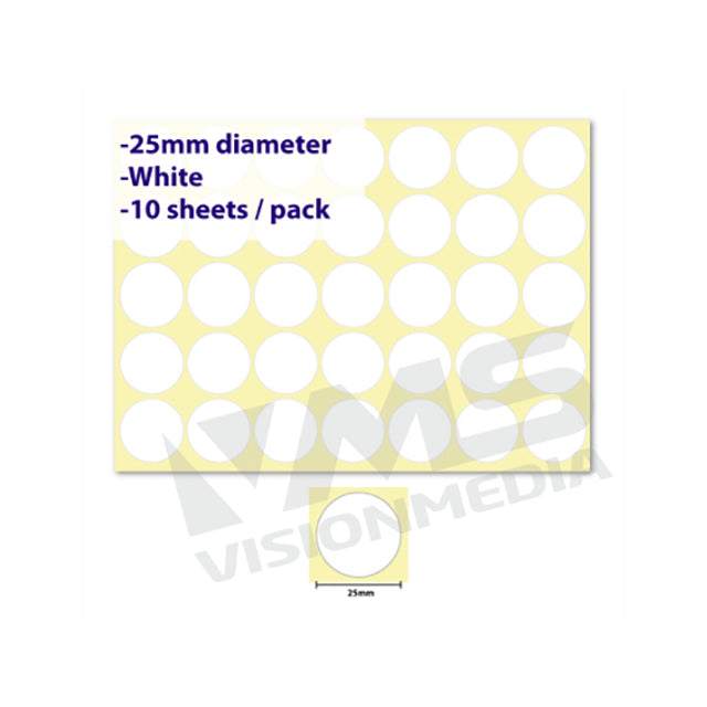 LABEL STICKER ROUND 25MM
