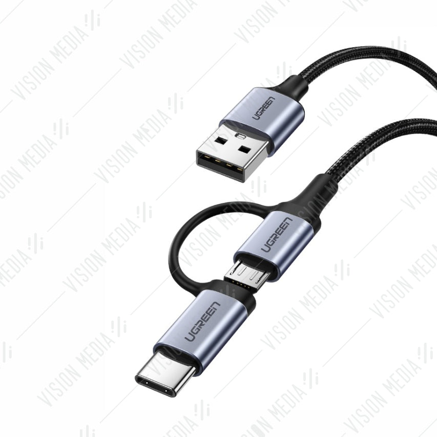 UGREEN 2 IN 1 USB TO TYPE-C AND MICRO USB DATA CABLE (1M)