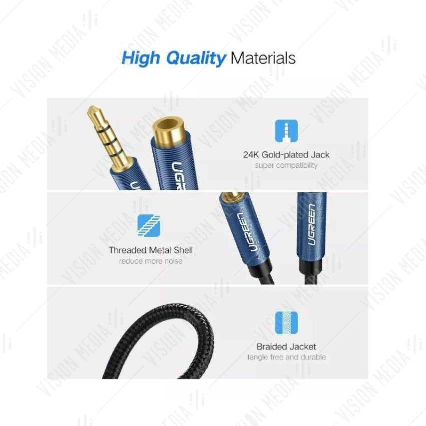 UGREEN 3.5MM MALE TO FEMALE AUDIO CABLE 1.5M (40674)