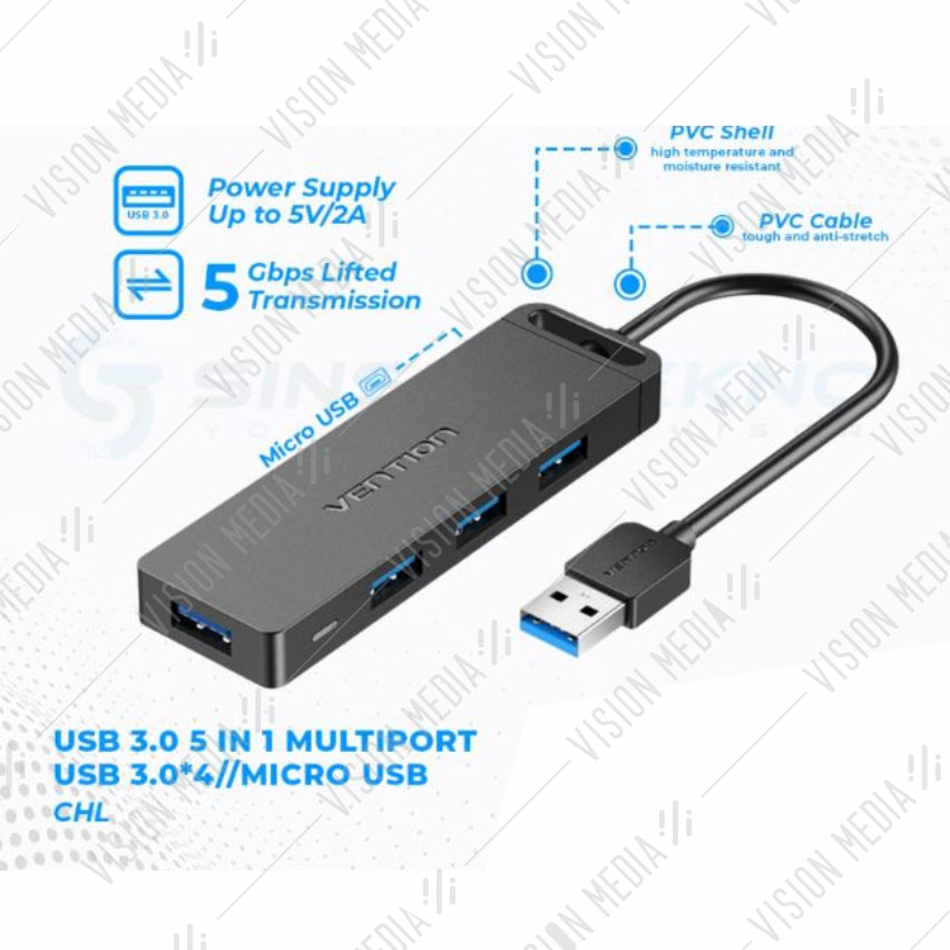 VENTION 4-PORT USB 3.0 HUB (0.5M) (CHLBD)