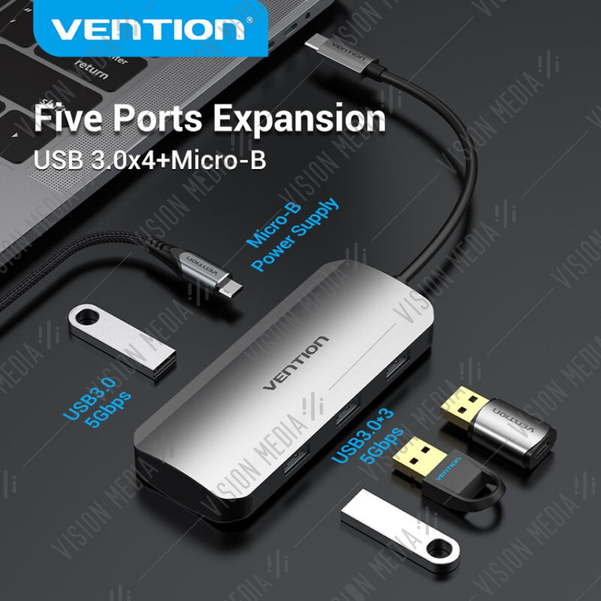 VENTION 6 IN 1 USB TYPE-C TO HDMI/USB3.0/RJ45/PD HUB (TOHHB)